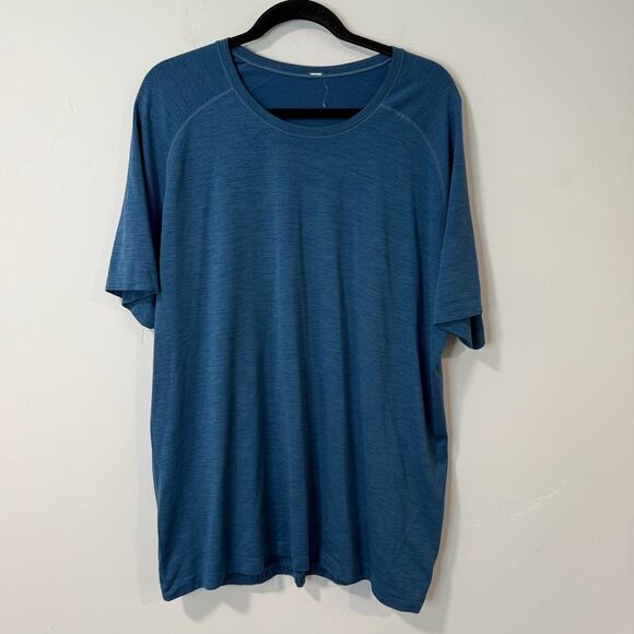 Lululemon Men's T Shirt Metal Vent Short Sleeve Blue Crew XXL Running Active Gym - Picture 1 of 8